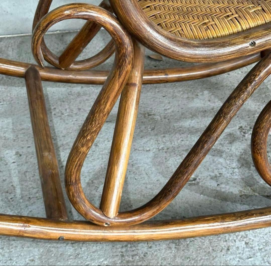 ꧁チワワ꧂ラタン ロッキングチェア　ヴィンテージ　送料込　アンティーク