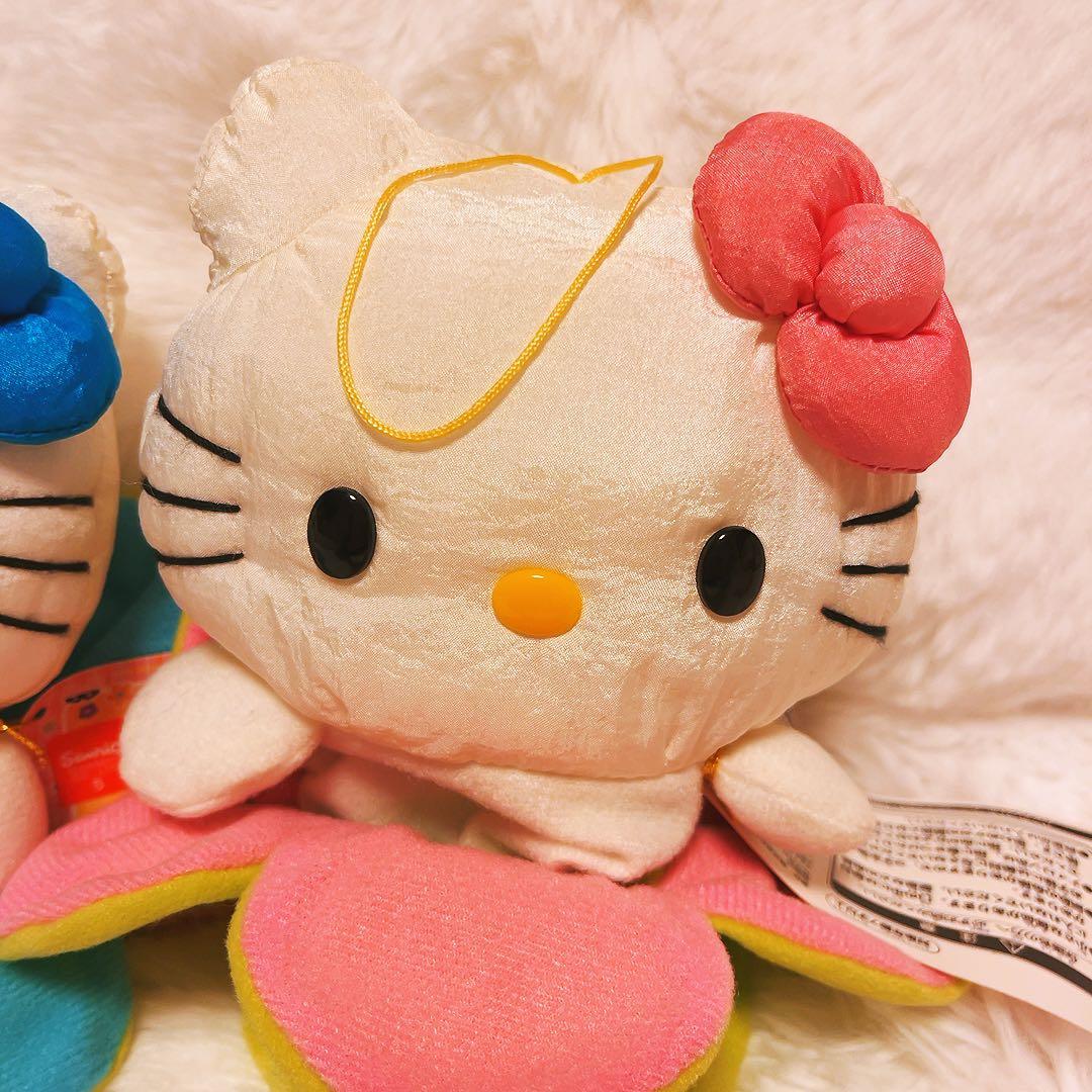 希少レア　ハローキティ　ぬいぐるみ　巾着　花　フラワー　平成レトロ