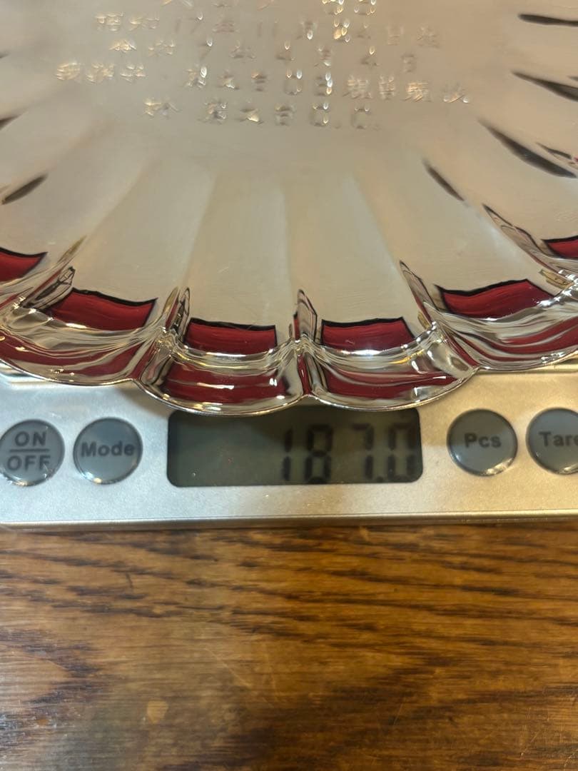 銀製皿 直径約27cm 専用ケース付き