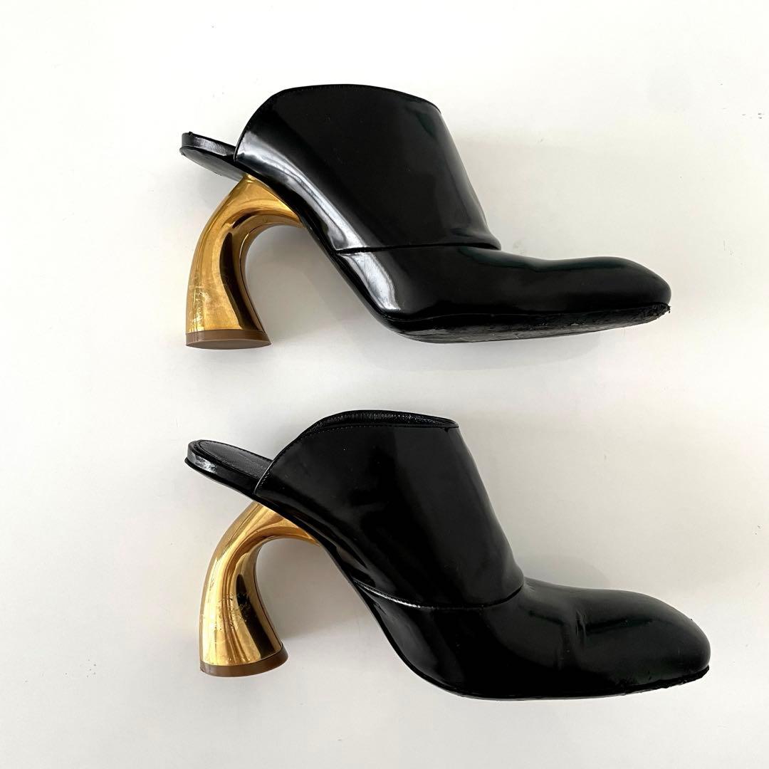 DRIES VAN NOTEN グロスレザー ミュール 24.0㎝