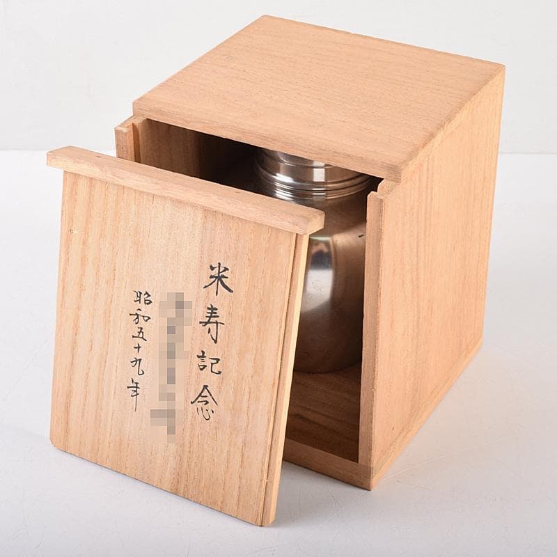 煎茶道具　浪華錫半造　上錫製　茶壷　茶心壷　約644ｇ　共箱　M　R8521