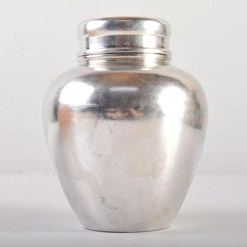 煎茶道具　浪華錫半造　上錫製　茶壷　茶心壷　約644ｇ　共箱　M　R8521