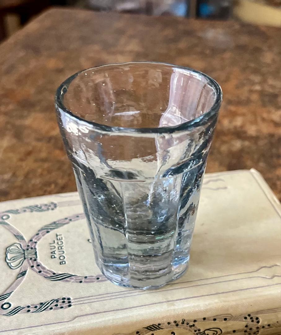 アンティーク　梅型コップ　剣先コップ　ウランガラス　和ガラス　古道具　大正ロマン