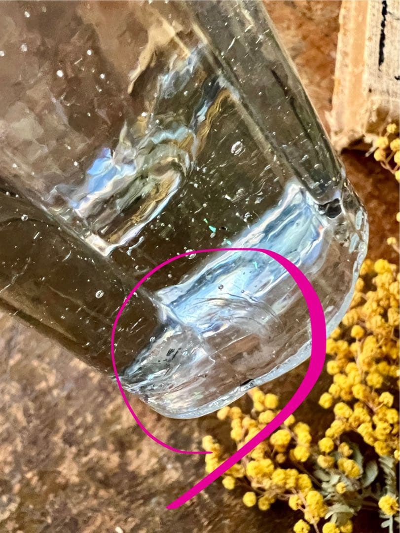 アンティーク　梅型コップ　剣先コップ　ウランガラス　和ガラス　古道具　大正ロマン