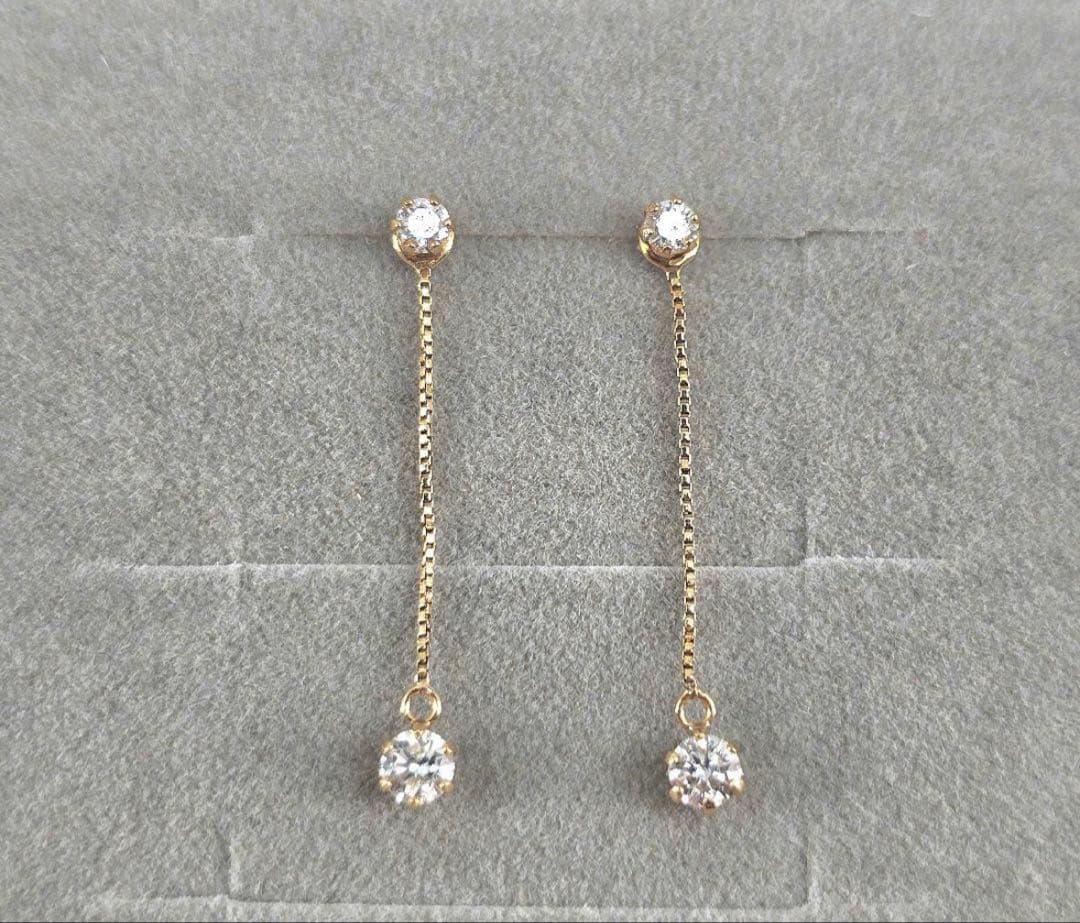 週末セール！K18 計0.22カラット ダイヤモンドピアス