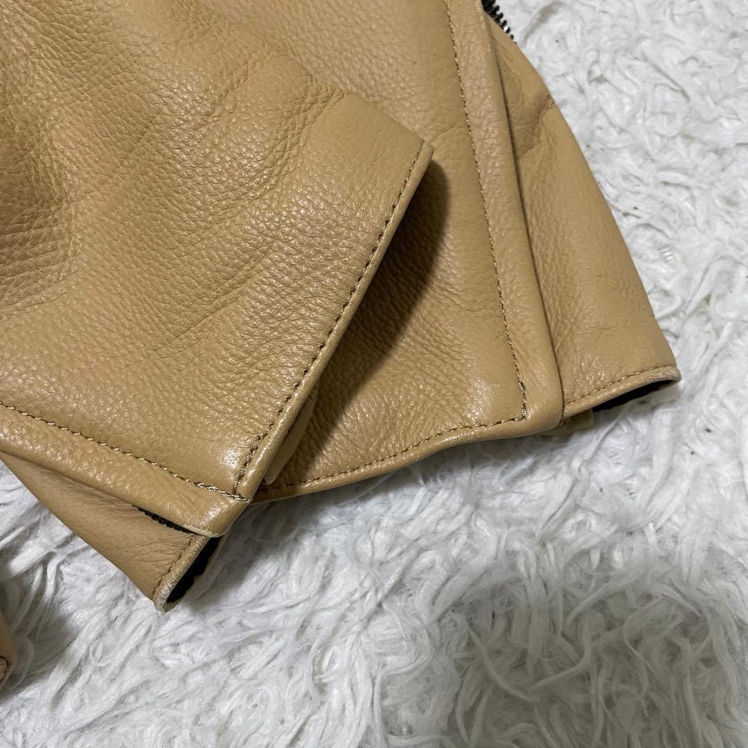 美品 クシタニ 最高級 ディアスキンジャケット サンドベージュ M 本革