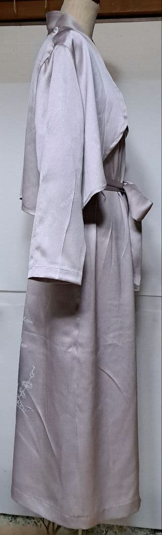 薄紫色花柄訪問着リメイクボレロ付きワンピースドレス