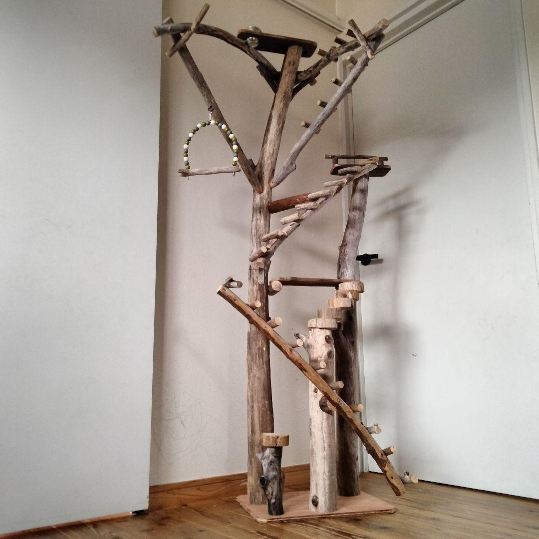 まっきー バードアスレチックジム大型 天然木 自然木 止まり木 インコ