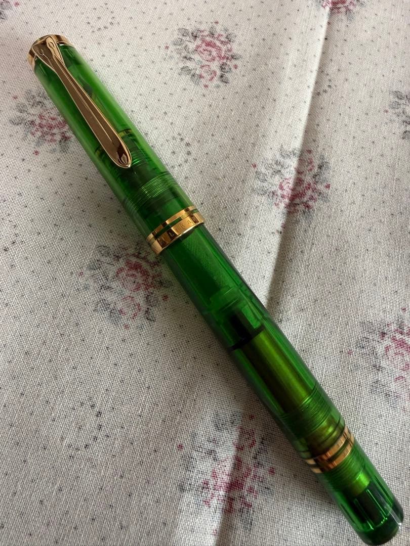 ペリカン万年筆M800、初期型グリーン透明、W-Germ any製