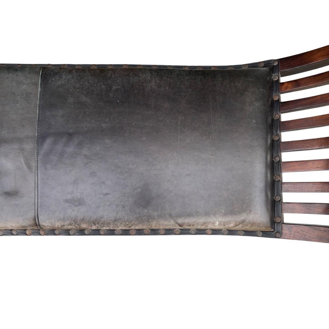 本革 木製レザー 革製 椅子 長椅子 天然木 チーク材 無垢材 カルティニベンチ