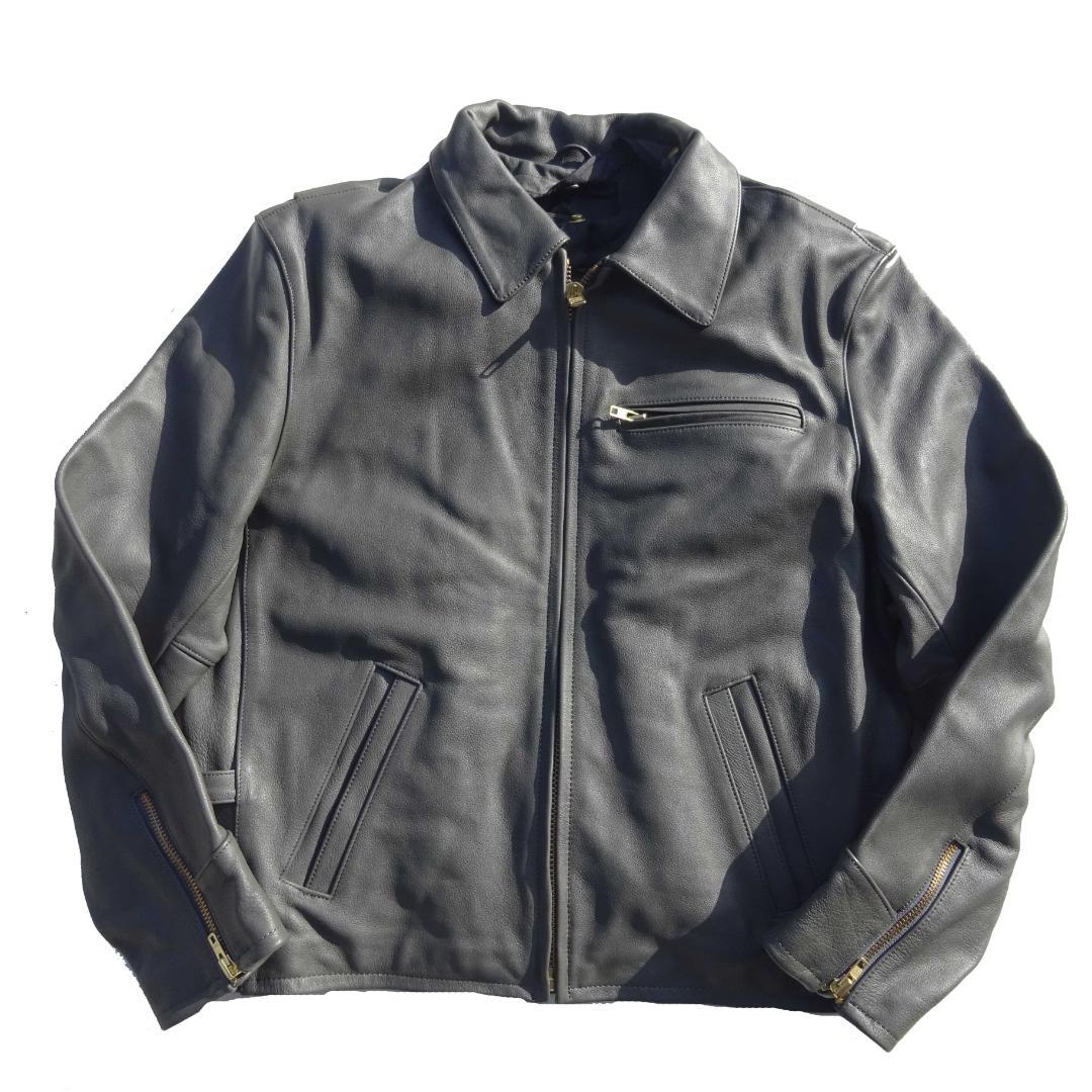 超美品モーガン メンフィスベルライダース 革ジャン本革レザー 灰42 中田商店