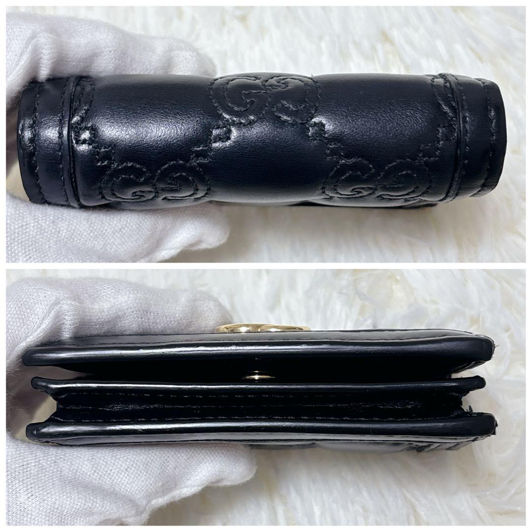 美品✨GUCCI GGマトラッセカードケースウォレット ブラック 二つ折り財布