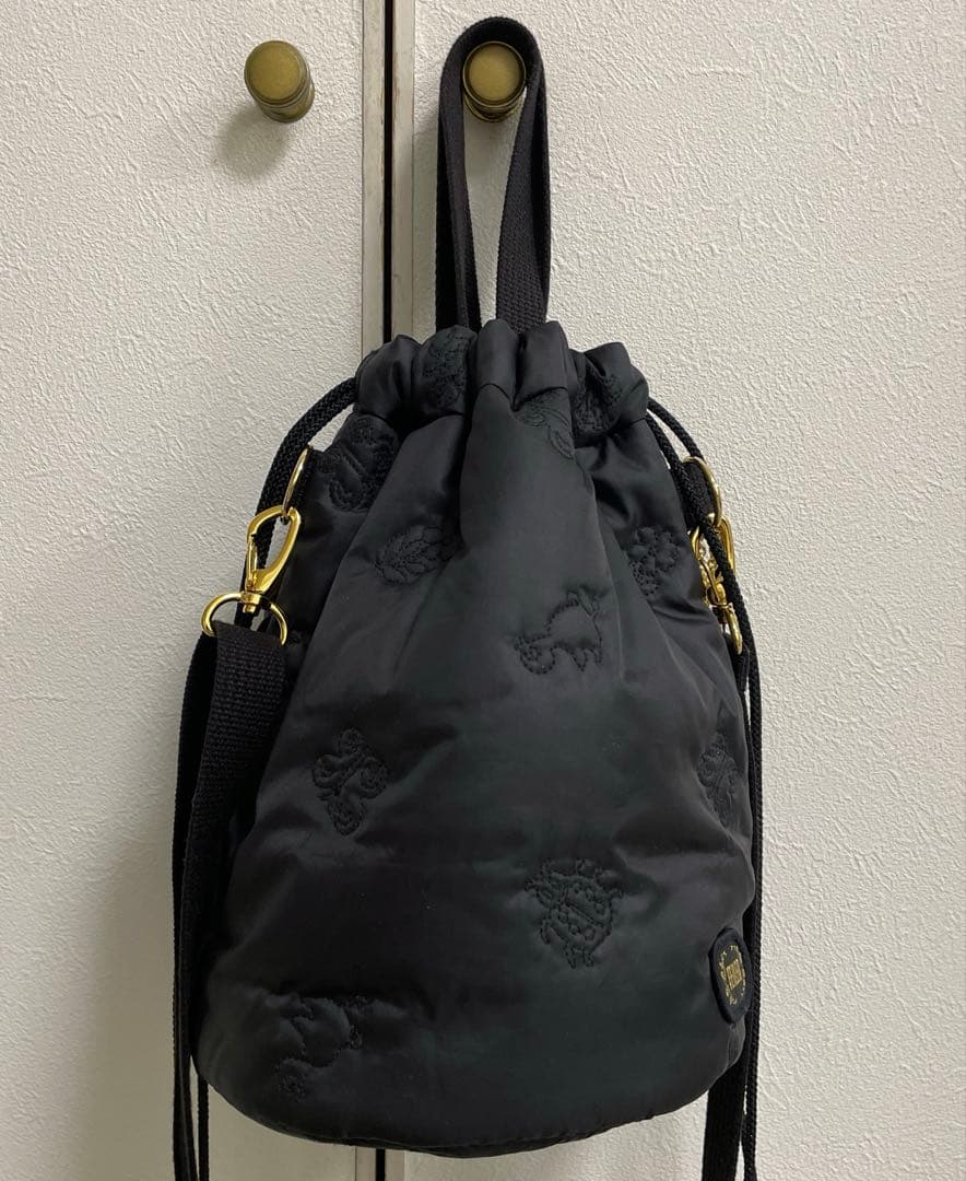 美品 フェイラー 巾着ショルダーバッグ ハイジ 黒ブラック