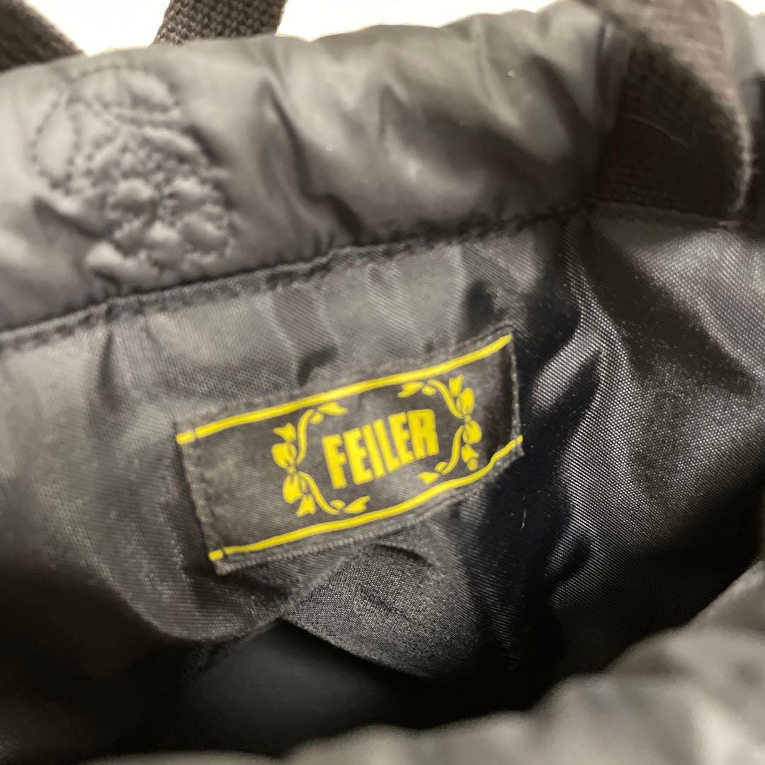 美品 フェイラー 巾着ショルダーバッグ ハイジ 黒ブラック