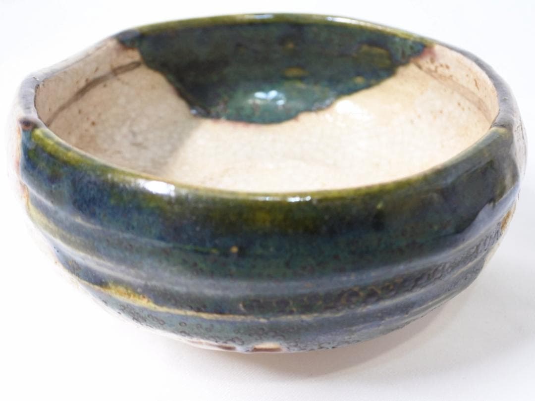 時代物 織部焼 茶碗 鉢 器 茶道具 ☆ヴィンテージ 骨董 古道具