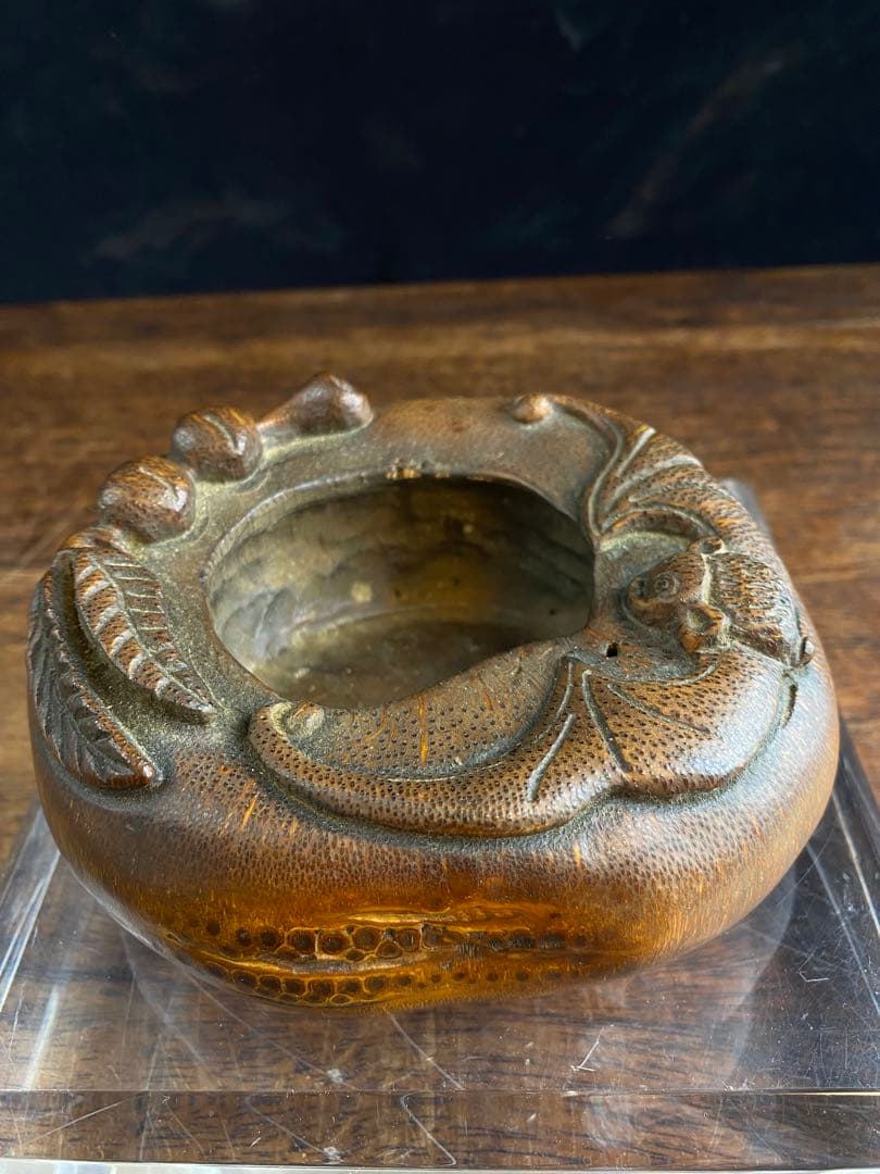 竹製灰皿　水滴　2個セット