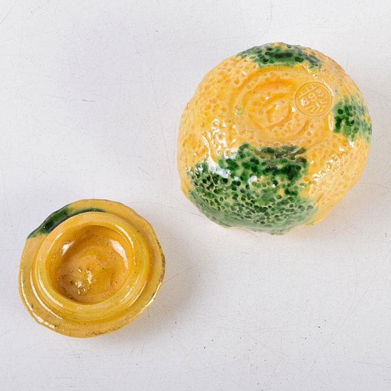 小太郎　京焼　永楽善五郎造　黄交趾　柚蓋物　共箱　V　8819