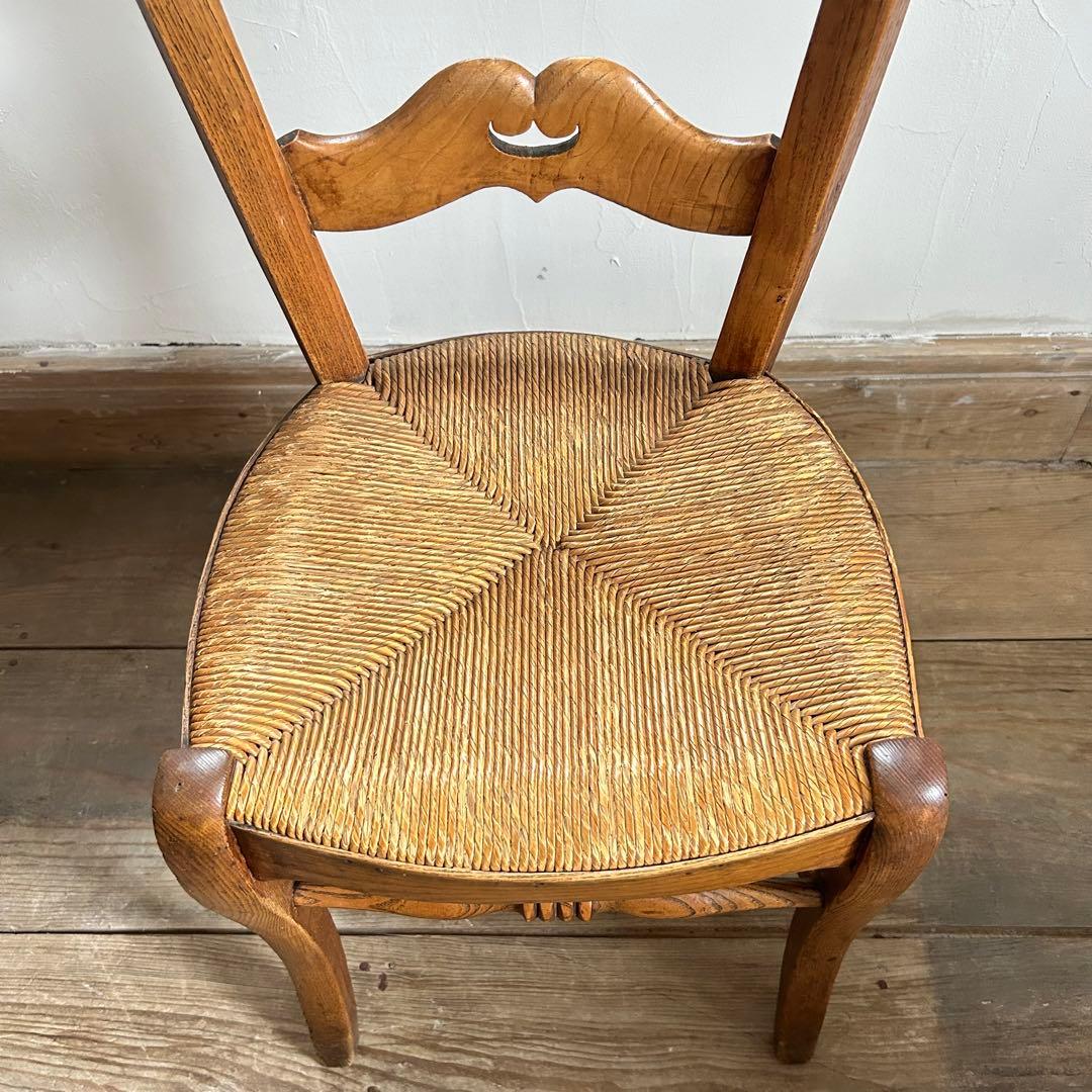 フランスアンティーク ラッシュシートチェア カフェチェア ダイニングチェア　籐