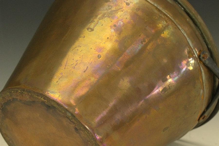 アンティーク ブロンズ バケツ 銅製(メ1064)