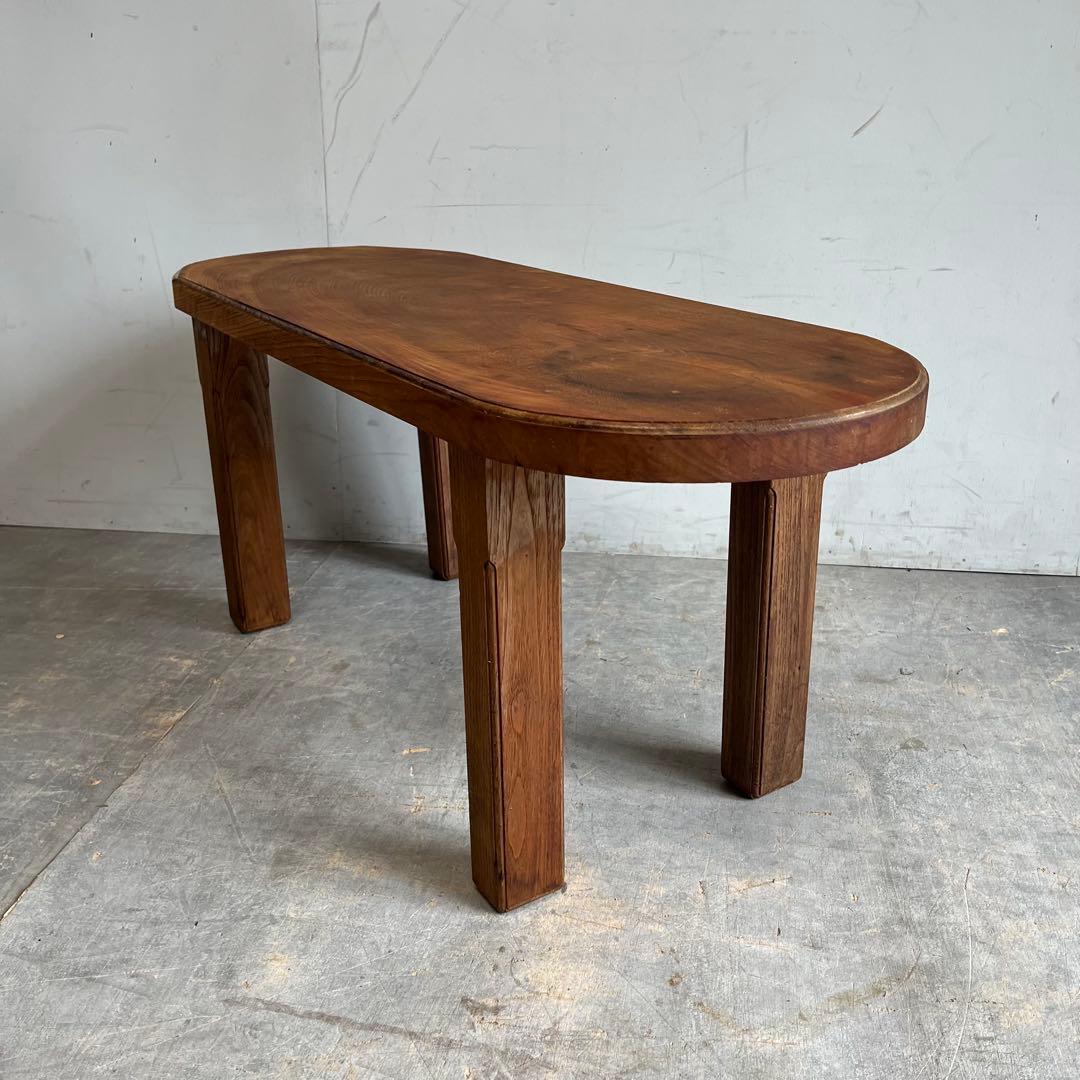 アンティーク ケヤキ 欅 テーブル 机 昭和レトロ z566