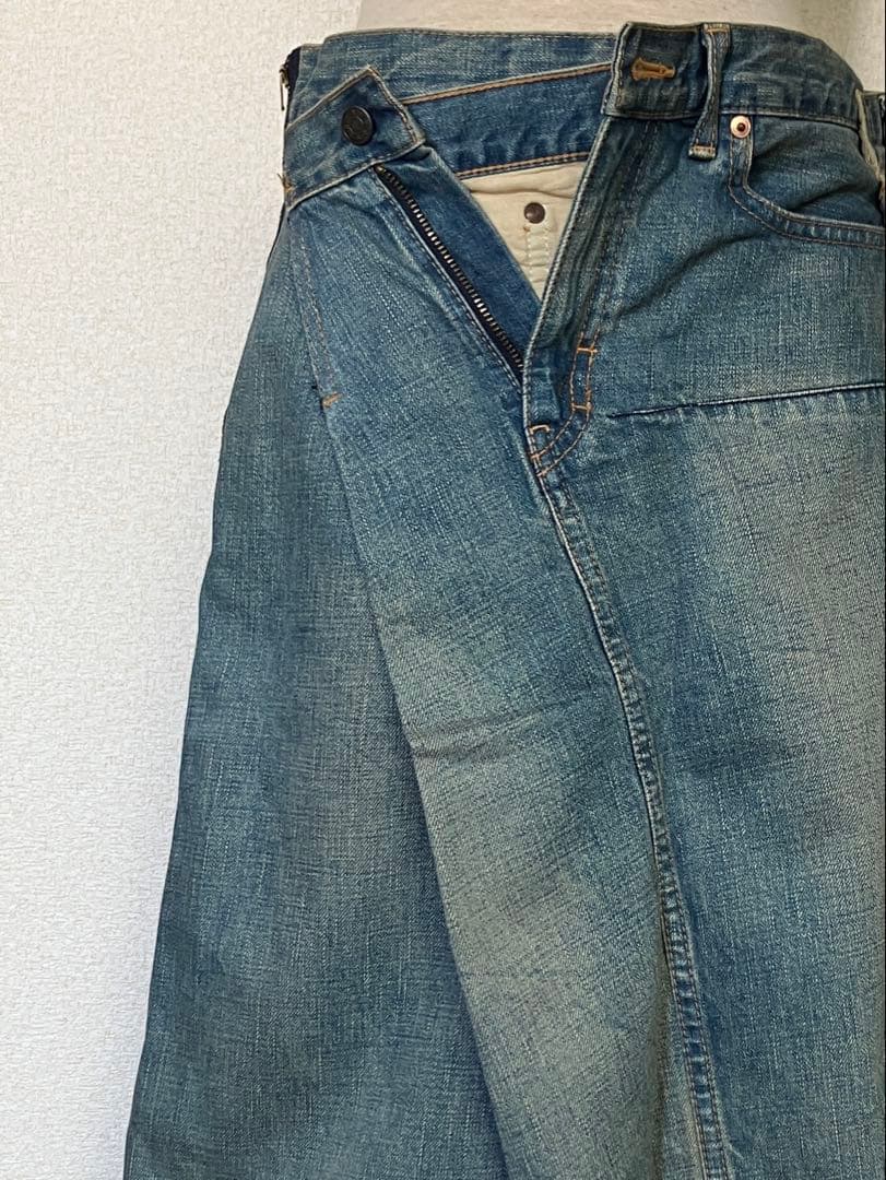 ジュンヤワタナベコムデギャルソン 変形デニムスカート ライトブルー