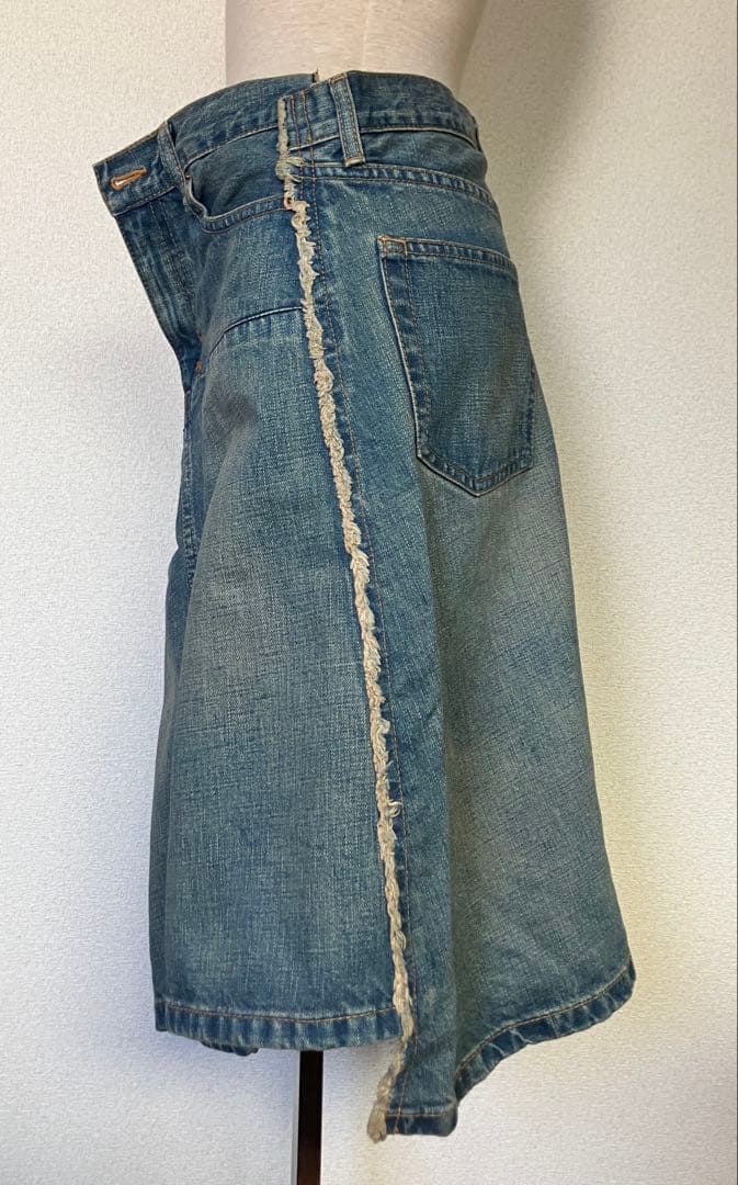 ジュンヤワタナベコムデギャルソン 変形デニムスカート ライトブルー