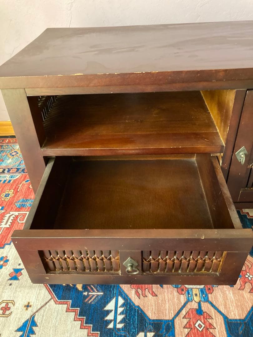 テレビ台 引き出し付き ダークブラウン　アジアン家具