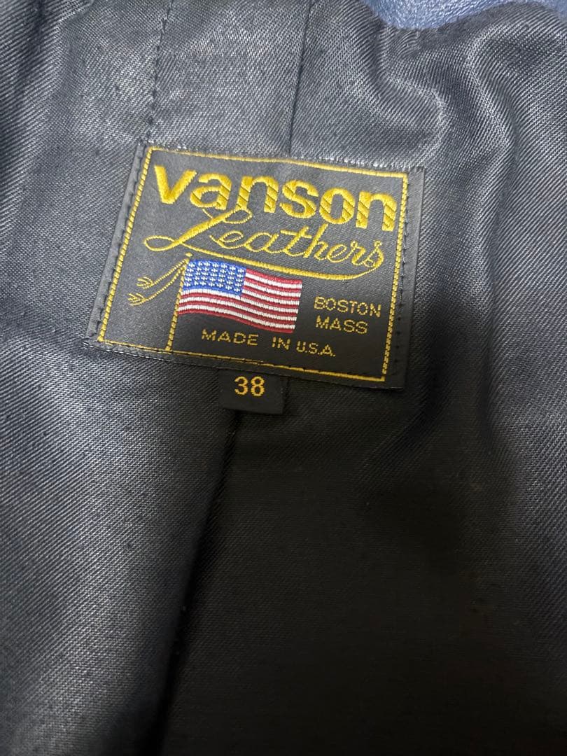 極美品　バンソン　シングルライダース　ネイビー　38 青　ジャケット