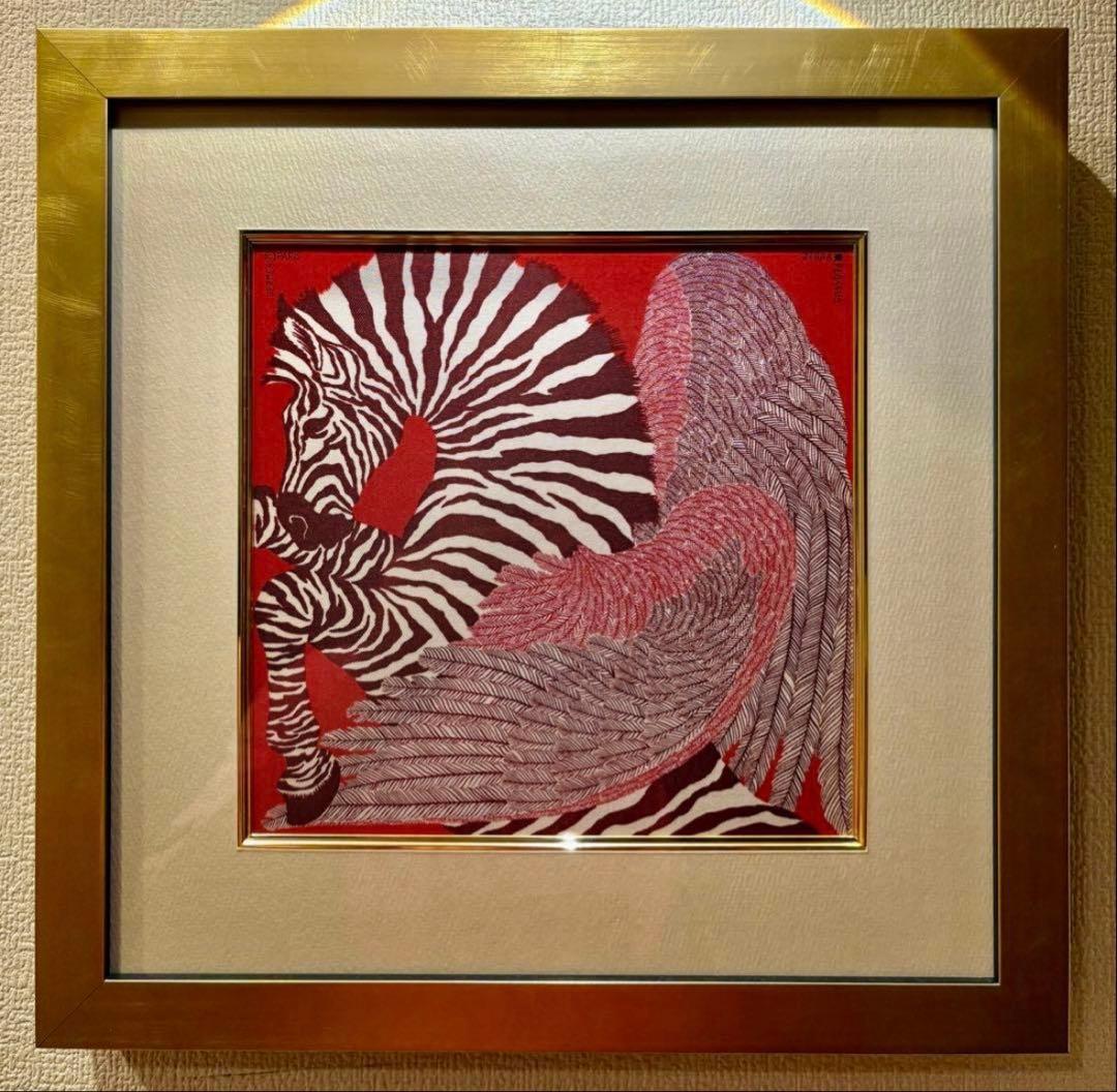 おさかなさん　エルメススカーフ額装