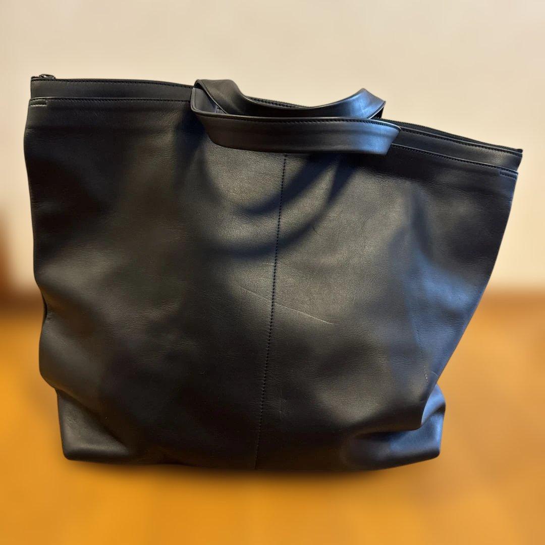 ISAAC REINA 2way レザー製ヘルメットバッグ NAVY フランス製