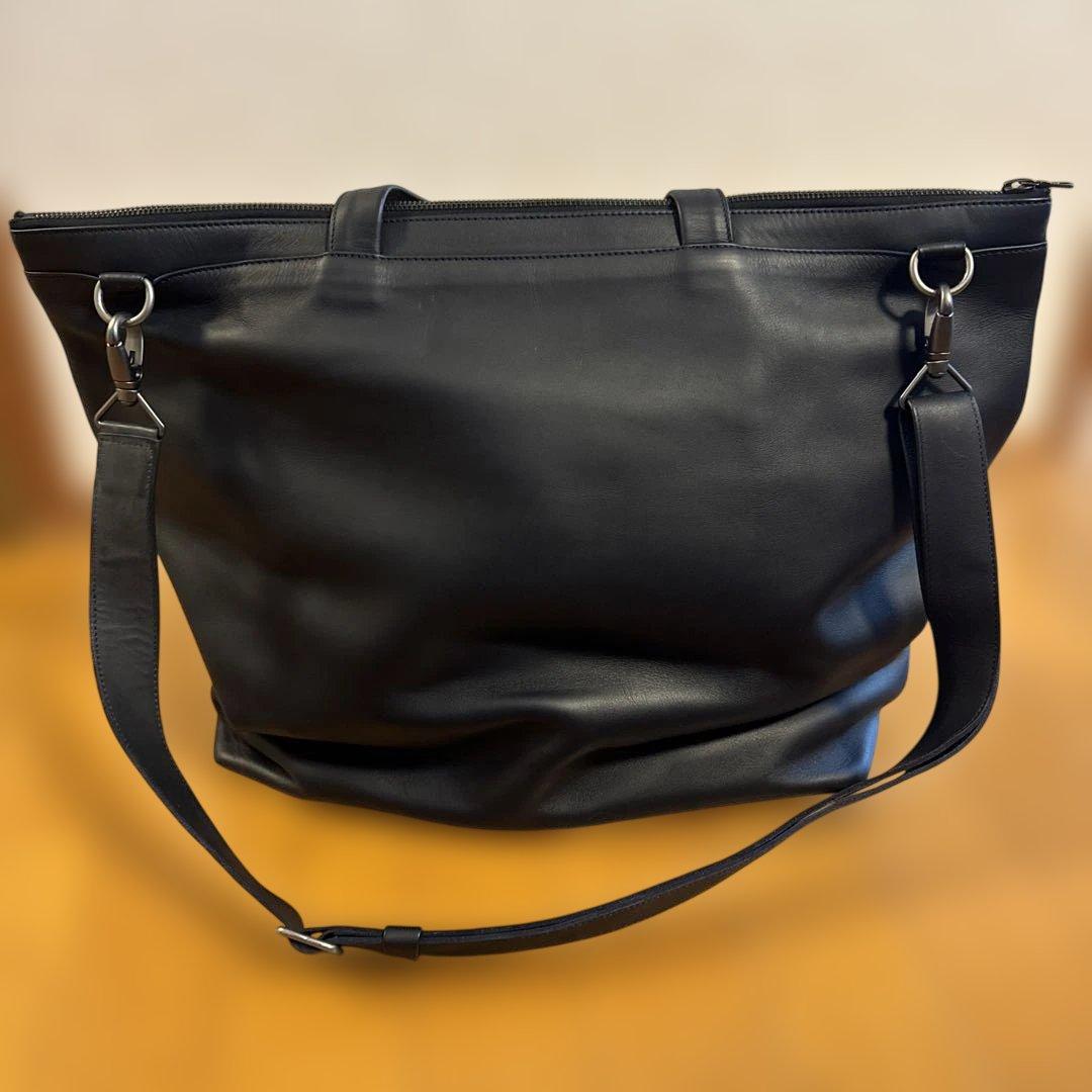 ISAAC REINA 2way レザー製ヘルメットバッグ NAVY フランス製