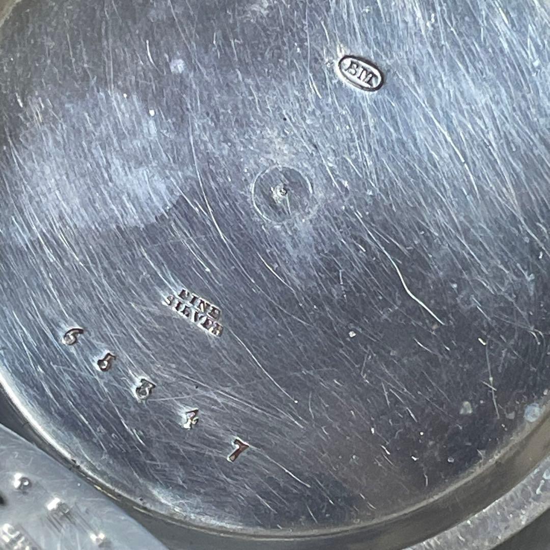 アンティーク 銀無垢 FINE SILVER 鍵巻き懐中時計 ジャンク