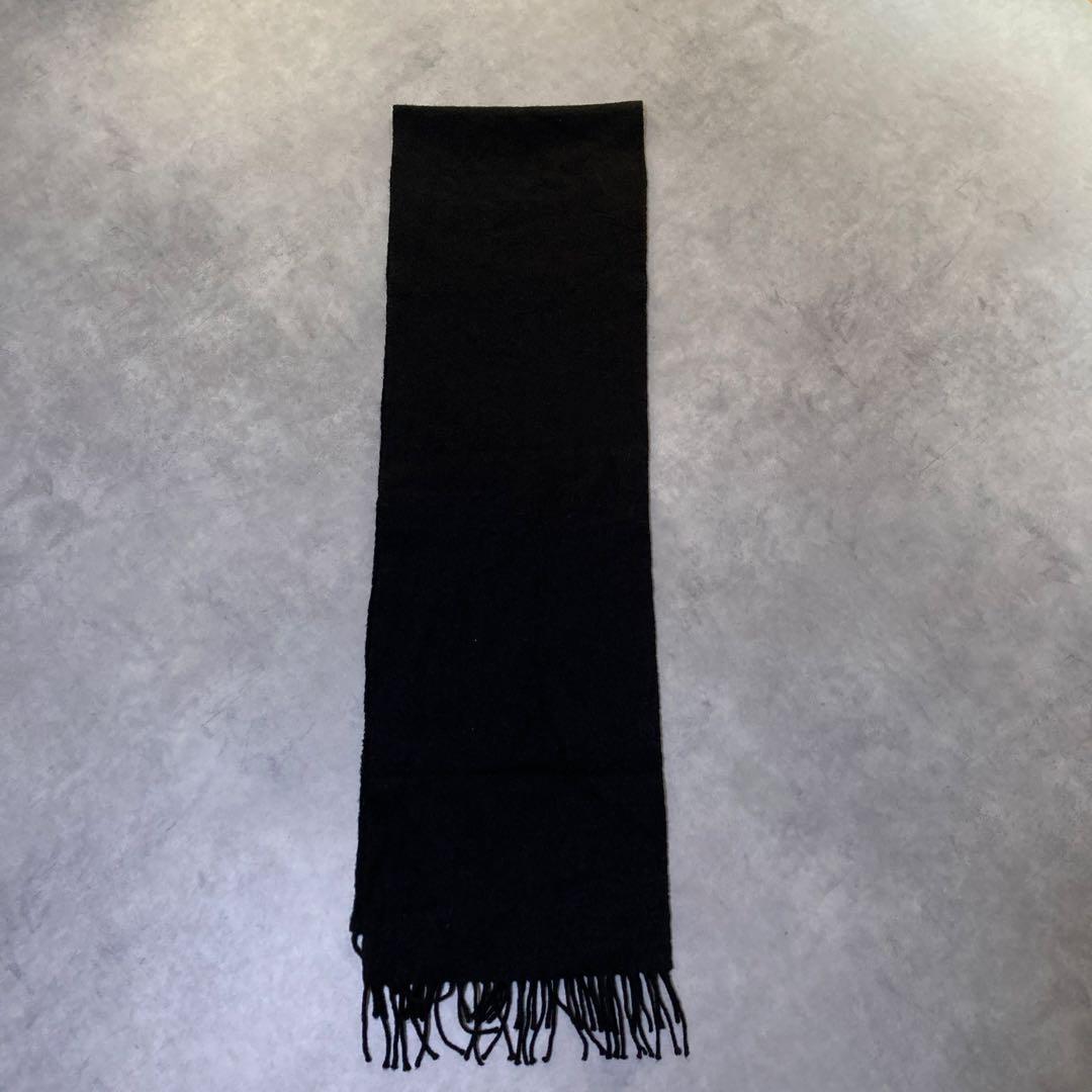 高級 Johnstons ジョンストンズ マフラー カシミヤ100 ブラック 黒