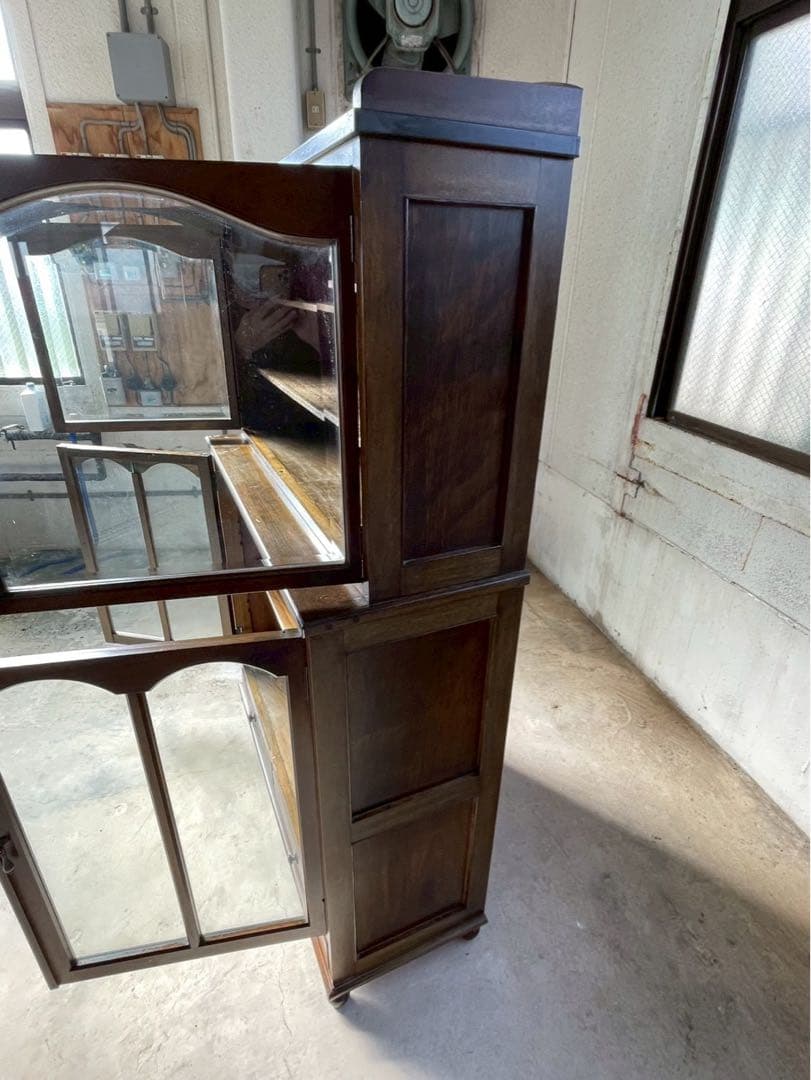 激レア‼️イギリス　アンティーク　丸足　キュリオケース　什器　キャビネット　英国