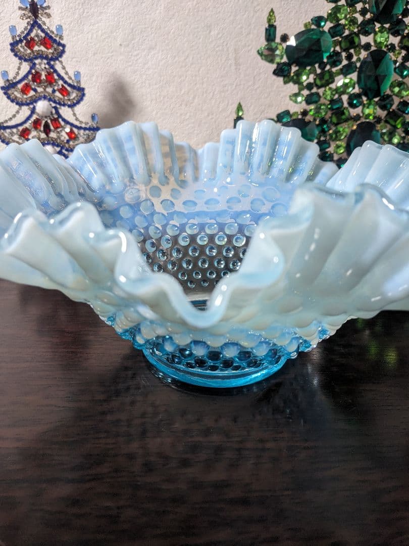 フェントン　ブルーオパルセント　ホブネイル　ラージフリルボウル お値下げ中