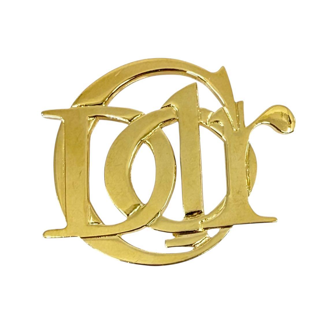 【美品】ディオール　ロゴ　エンブレム　ブローチ　ゴールド