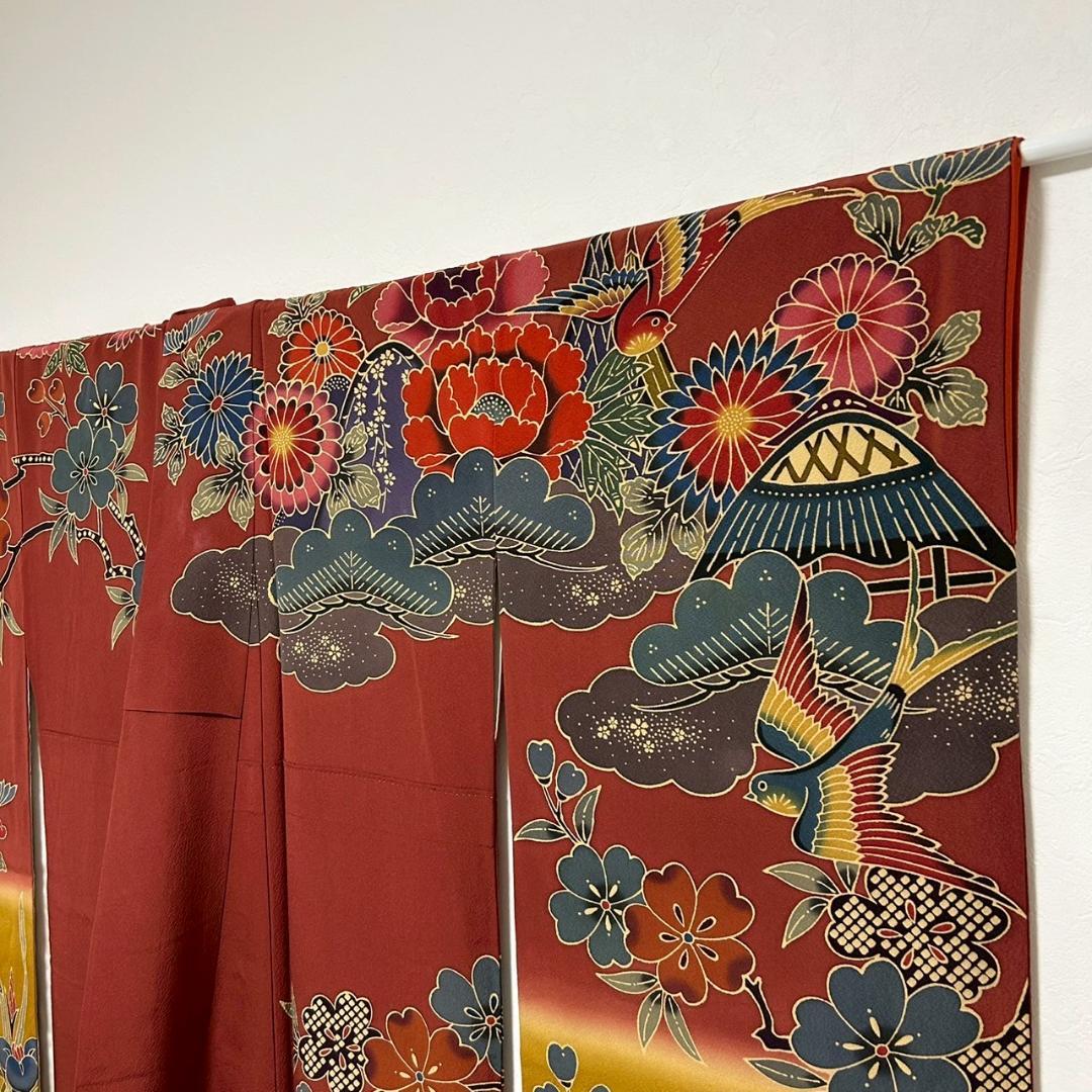 KP1771 振袖 身丈162cm 正絹 着物 成人式