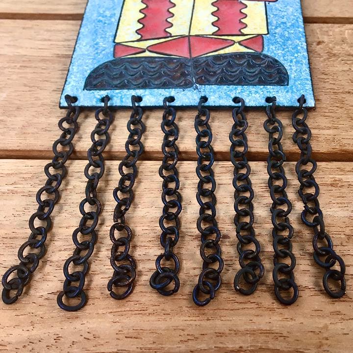 1974年 ロシア（ソ連）モスクワ製造 銅板七宝 タペストリー（漁師と魚の物語）