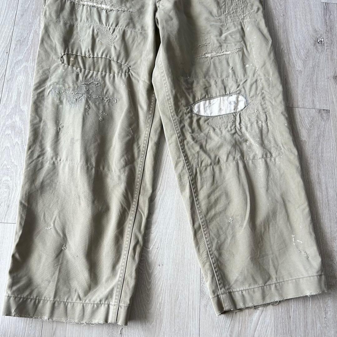 ジャーナルスタンダードラックス ビッグチノ チノパン M ベージュ ダメージ加工