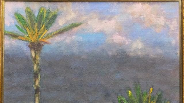 一枚の絵取扱作品　堀田高　直筆サイン『南仏カーニュにてアンチーブ』油彩0709D