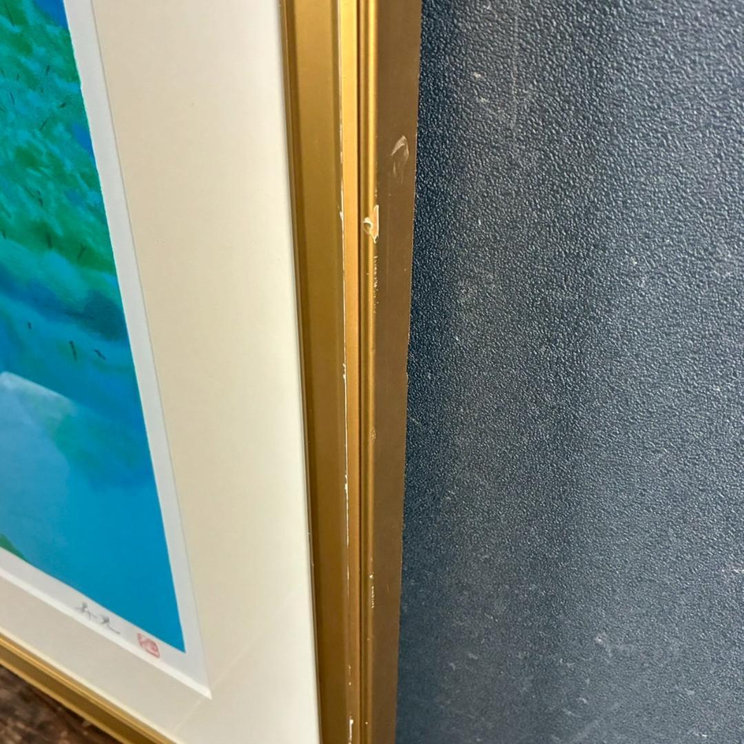 浜田昇児「緑映」リトグラフ 直筆サイン入り 額縁入り 限定150点 濱田昇児