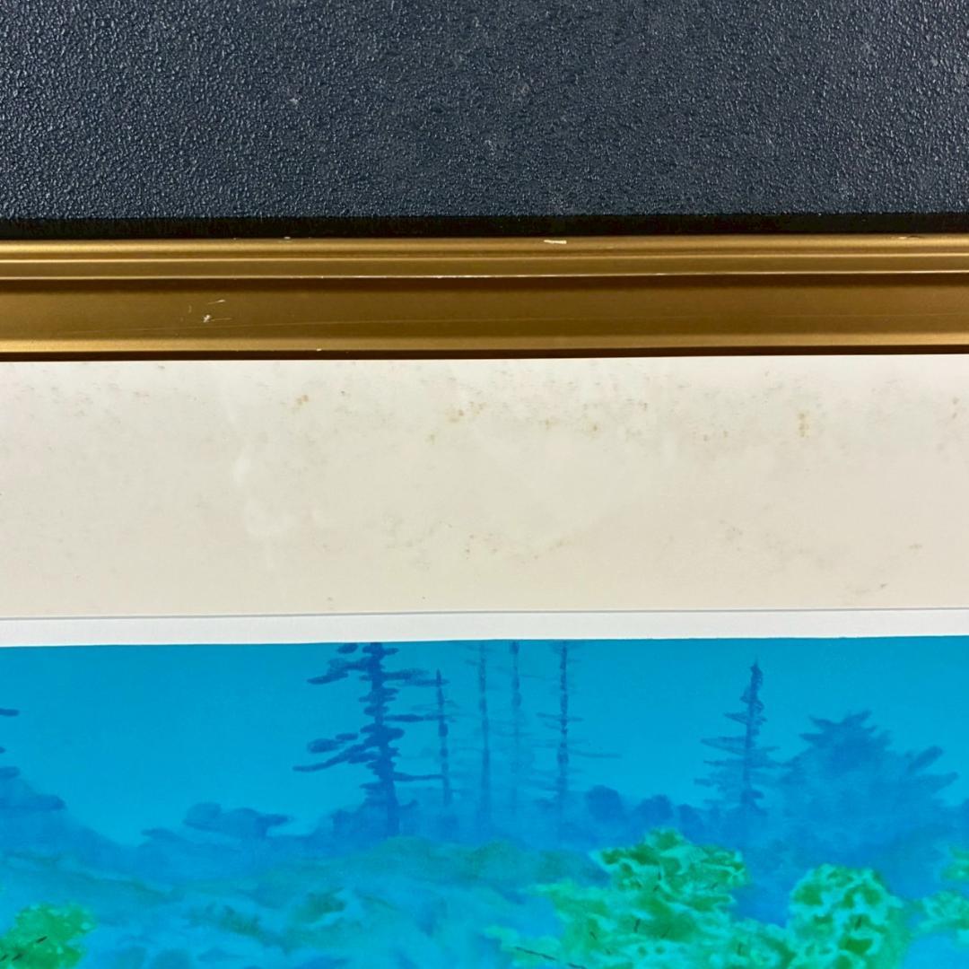 浜田昇児「緑映」リトグラフ 直筆サイン入り 額縁入り 限定150点 濱田昇児