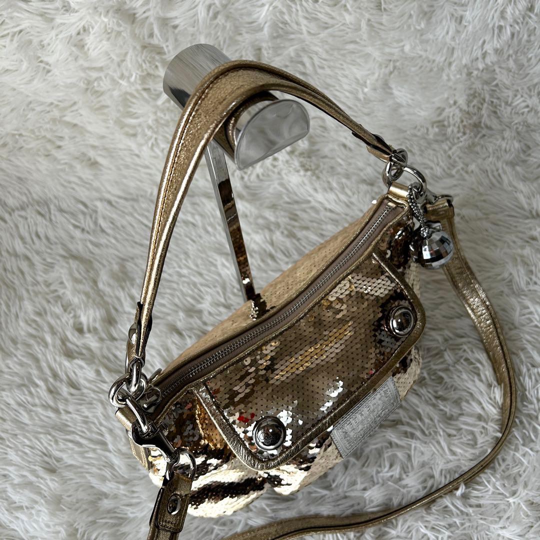 バッグ Rare Coach Poppy Sequin Spotlight 2way