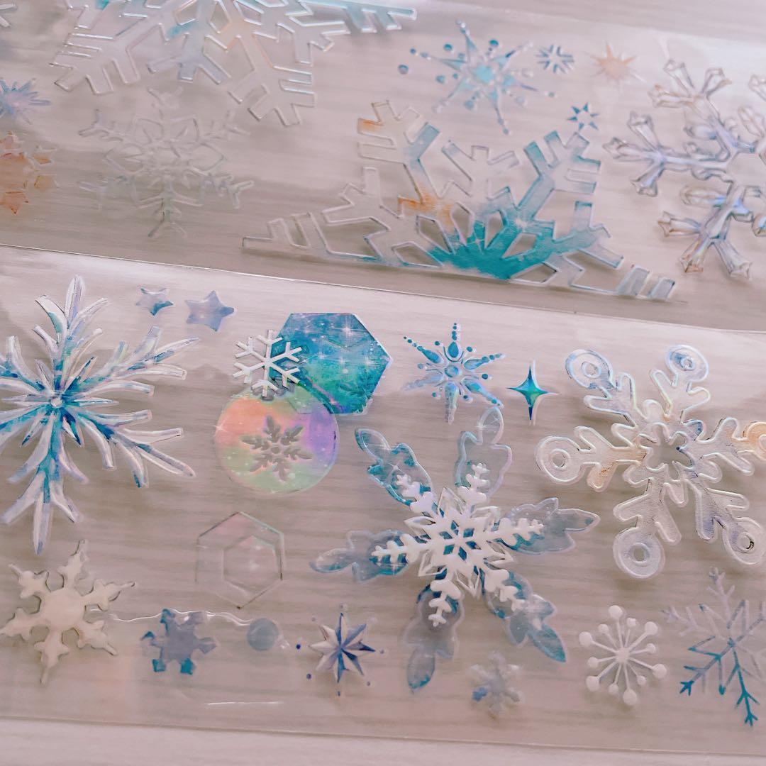 【No.0033】海外マステ　切り売り　虹光　時間格子　雪