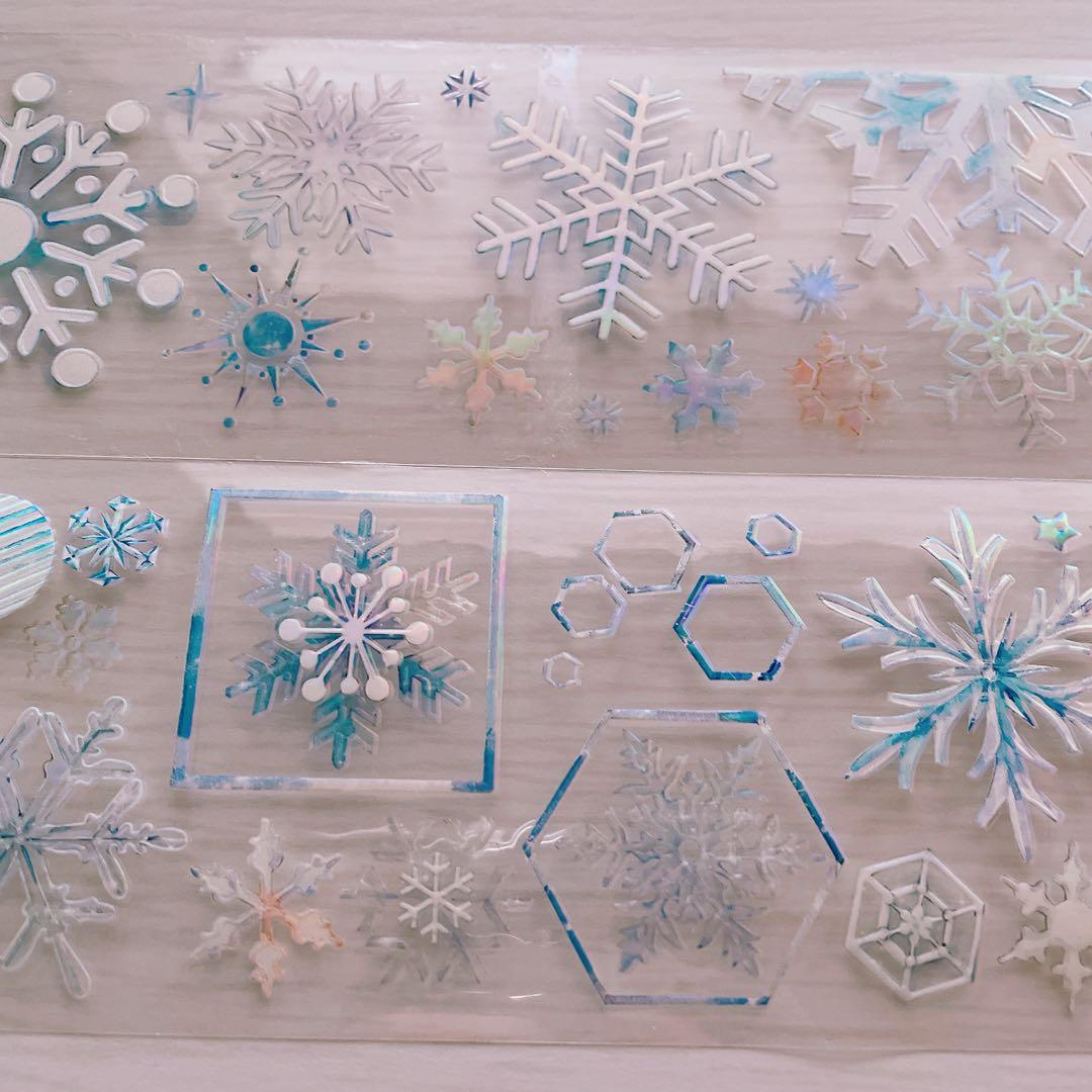 【No.0033】海外マステ　切り売り　虹光　時間格子　雪