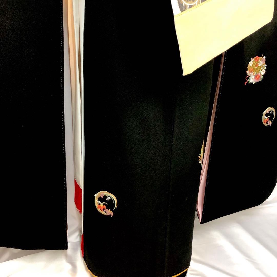 ■黒■無地振袖■刺繍■正絹黒振袖フルセット■成人式■振袖一式