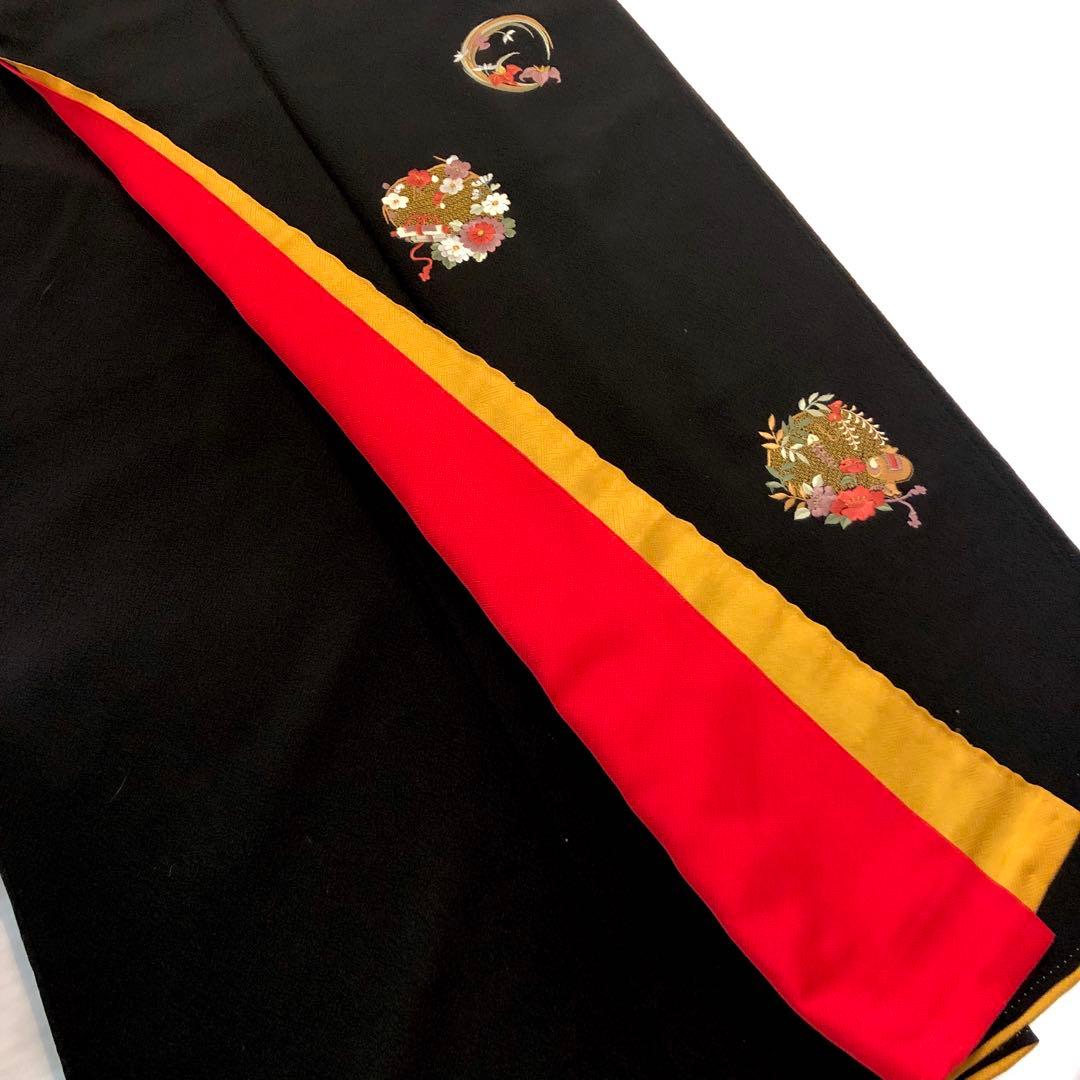 ■黒■無地振袖■刺繍■正絹黒振袖フルセット■成人式■振袖一式