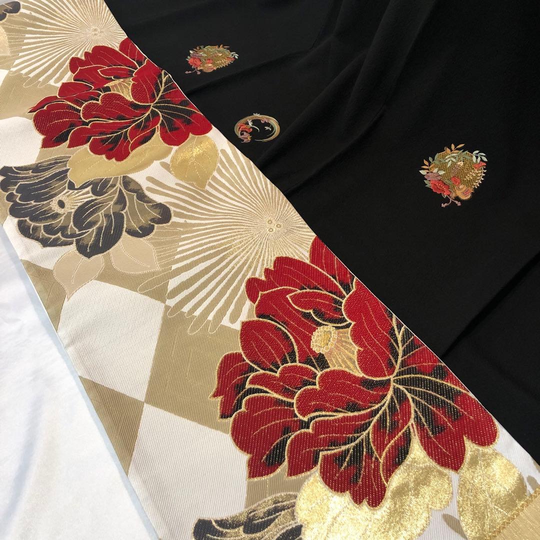 ■黒■無地振袖■刺繍■正絹黒振袖フルセット■成人式■振袖一式