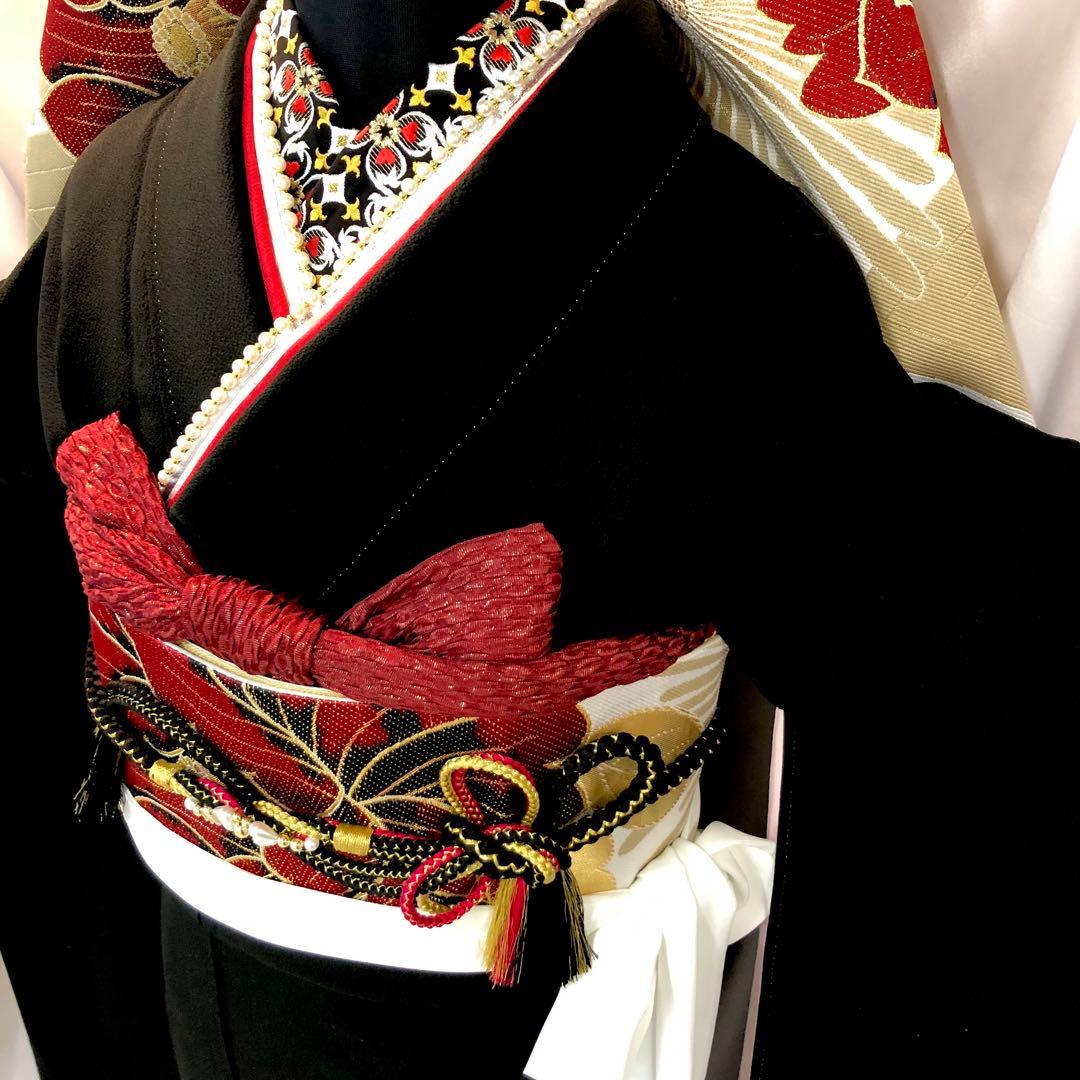 ■黒■無地振袖■刺繍■正絹黒振袖フルセット■成人式■振袖一式