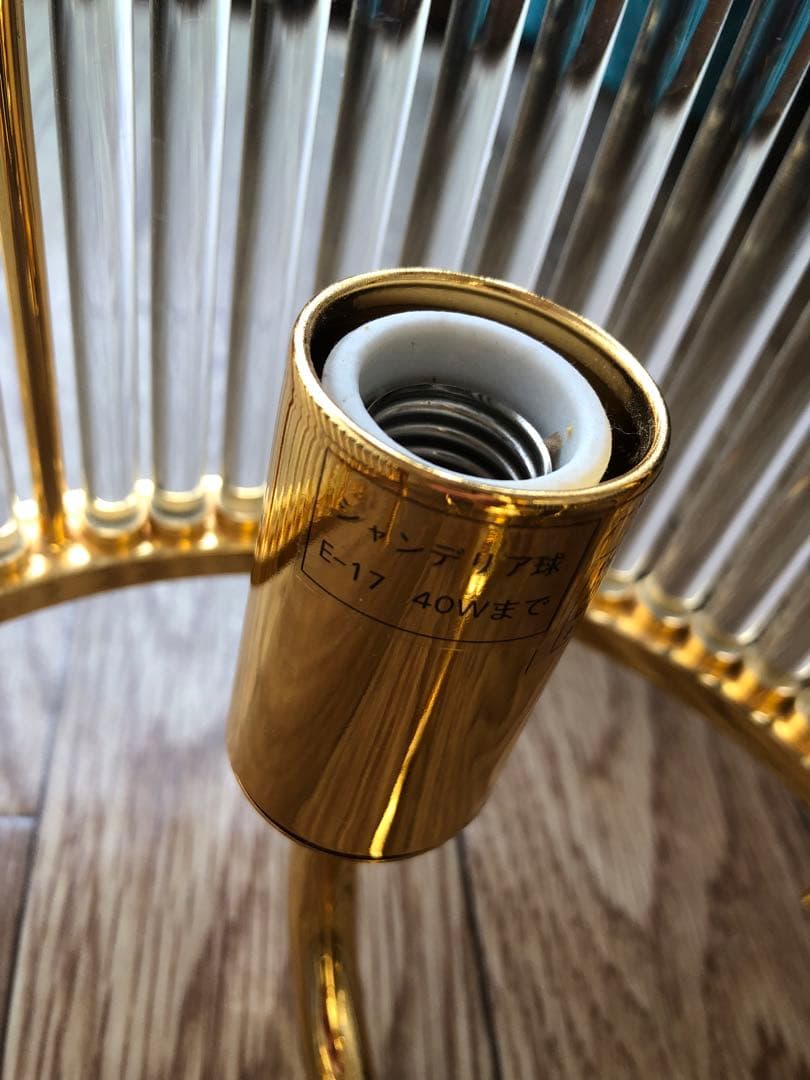 【中古照明器具】イタリア製 シャンデリア ガラスロッド 3灯